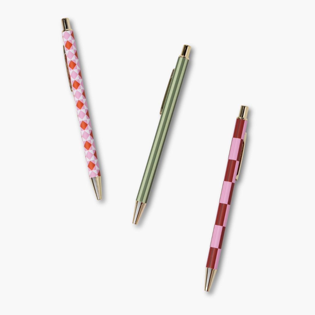 Lot de 3 stylos A Dopo - Œil, Lune, Rayure