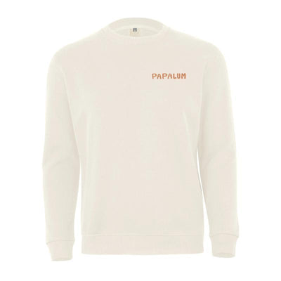 Sudadera PAPALUM Surf Like a Girl en color ivory con logotipo discreto, diseño inspirado en el surf, ajuste regular y detalles en punto canalé.