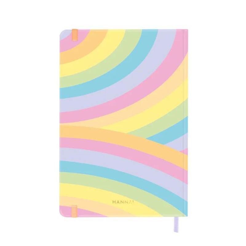 Cuaderno Bullet Journal Federico con diseño arcoíris, tapa dura y detalles en dorado.