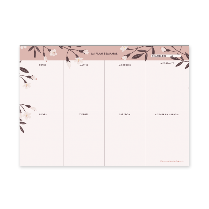 Planificador semanal Sakura