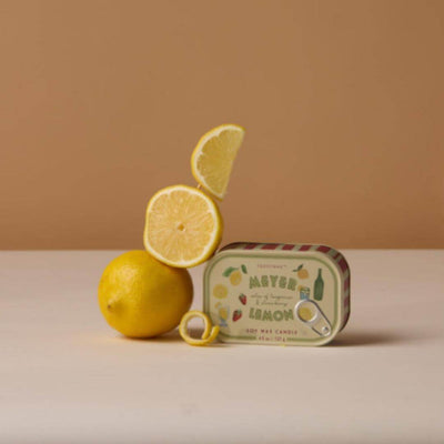 vela aromática de limón en lata decorativa 