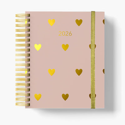 Agenda Master 2026 día página - Corazones