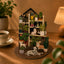 Tarjeta pop-up Botanical Pets de Alljoy Design con invernadero, plantas, perros y gatos