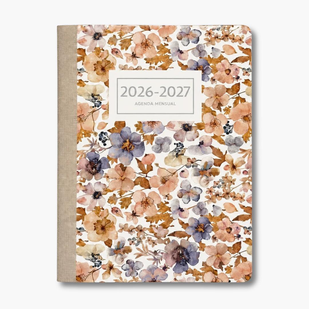 2026-2027 Monthly Planner Pressed Flowers Light