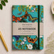 Cuaderno A5 Alljoy Design Butterfly Garden con mariposas y flores sobre fondo turquesa