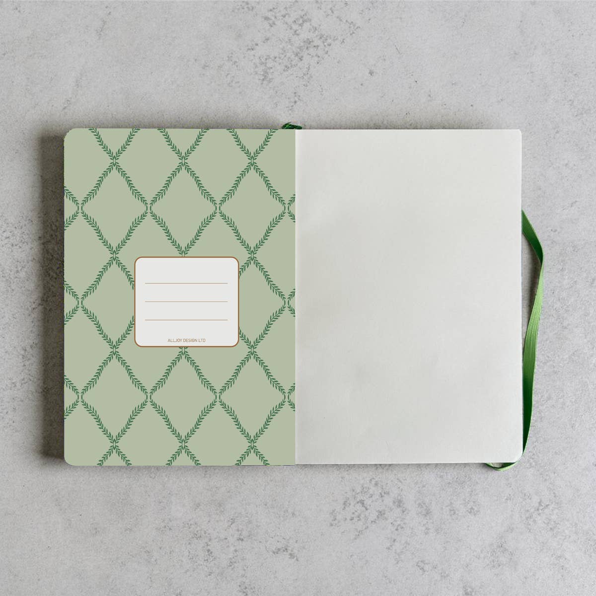 Detalle del cuaderno A5 Garden Trellis de Alljoy Design