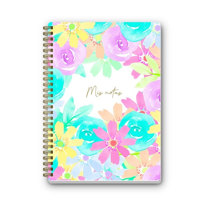 Cuaderno de Anillas A5 Summer con diseño floral veraniego y encuadernación Wire-O.