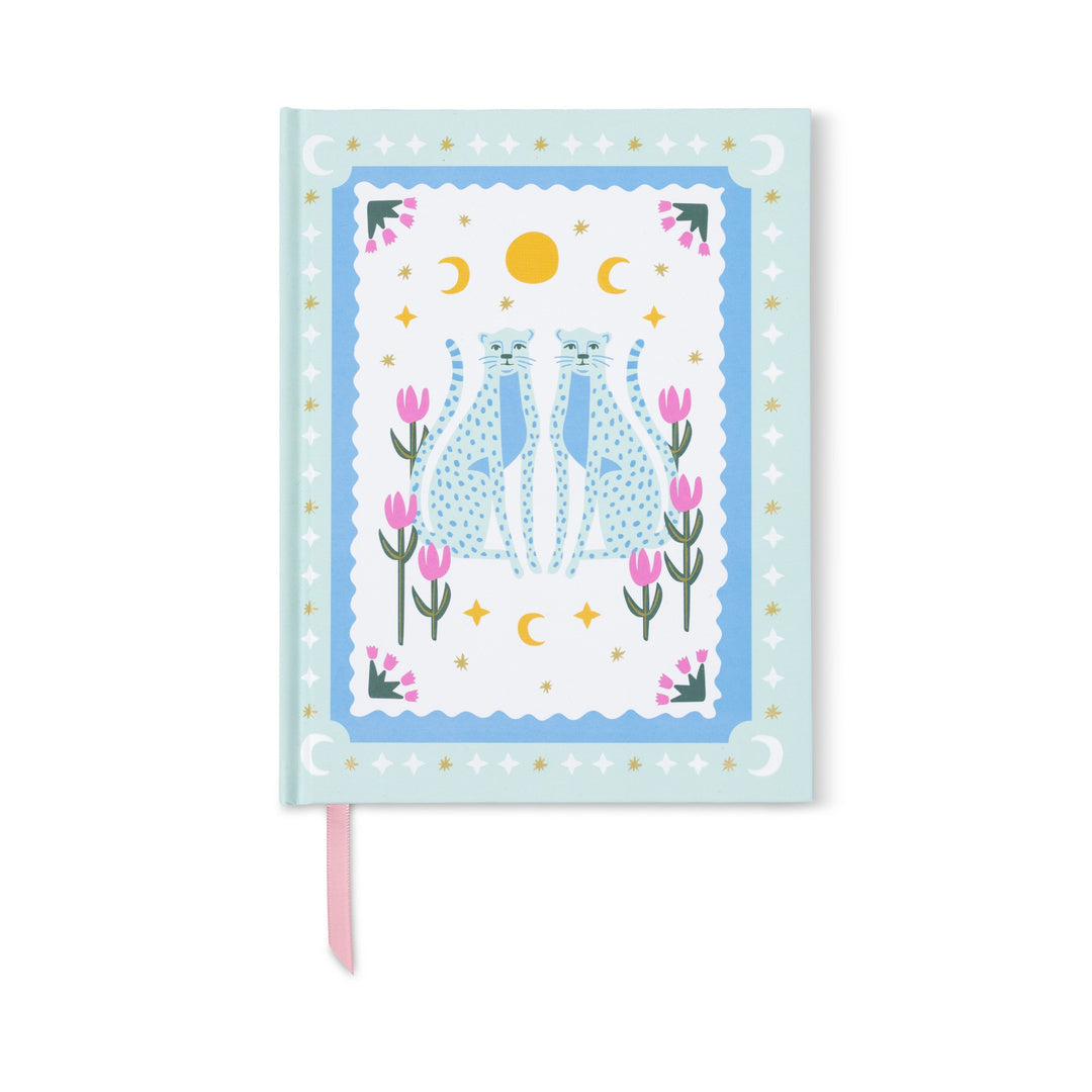 Cuaderno A Dopo Blue Cheetah Journal con estampado de guepardo azul
