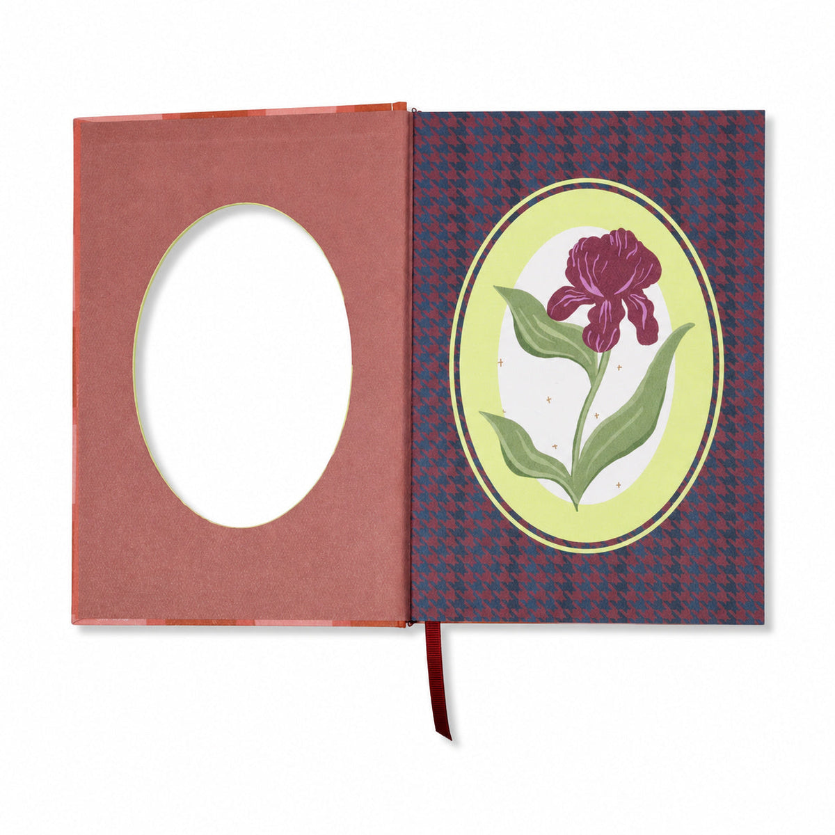 Detalle de la portada del cuaderno Framed Floral Iris Journal
