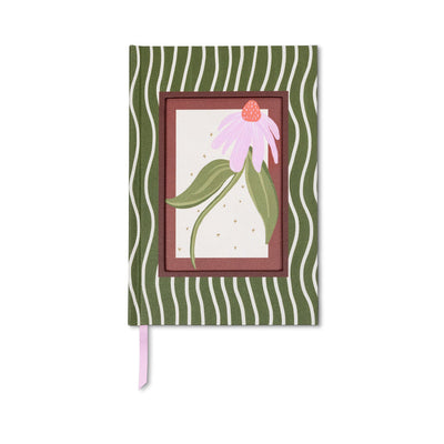 Cuaderno Framed Floral Coneflower Journal con ilustracion de equinacea enmarcada