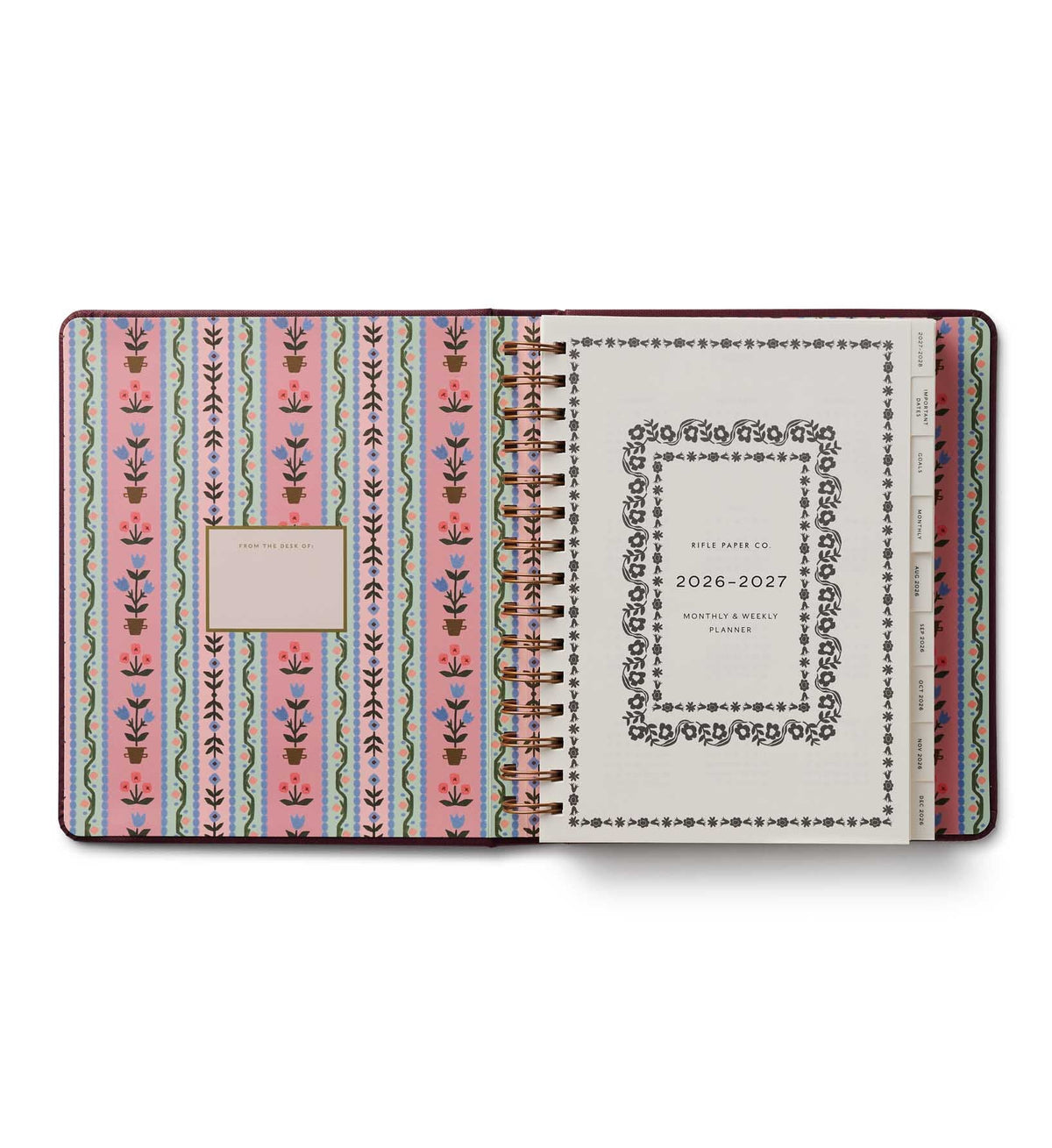 Detalle de la agenda Ladies Night Book Club 2026-2027 de Rifle Paper Co