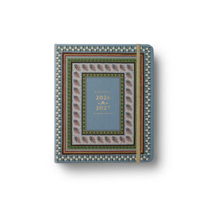 Agenda academica 2026-2027 Paisley de Rifle Paper Co, portada azul con foil dorado