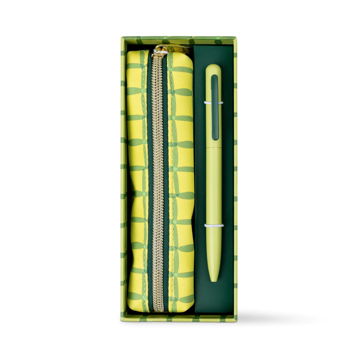 Detalle del estampado Green Lattice del estuche