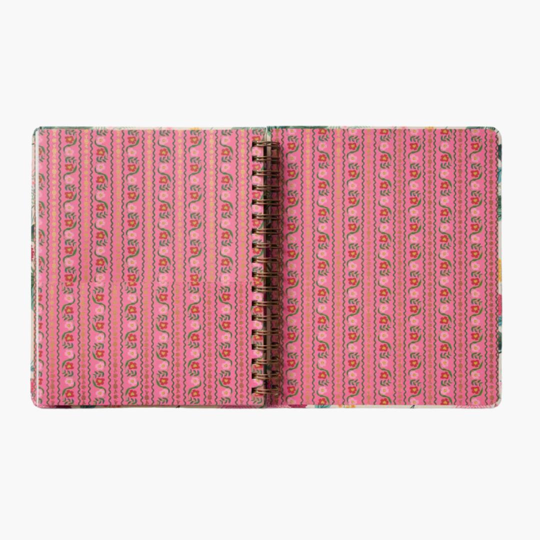 interior agenda de 17 meses 2025-2026 con diseño floral dahlia de Rifle Paper Co