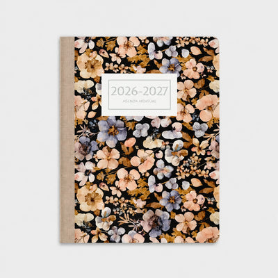 2026-2027 Monthly Planner Pressed Flowers Dark Cast
