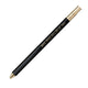 Bolígrafo OHTO 0.5mm de madera de cedro, diseño elegante con detalles dorados y tinta negra.