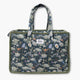 bolso de viaje de tela azul oscuro con flores