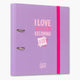 carpeta de 2 anillas color lila con frase 