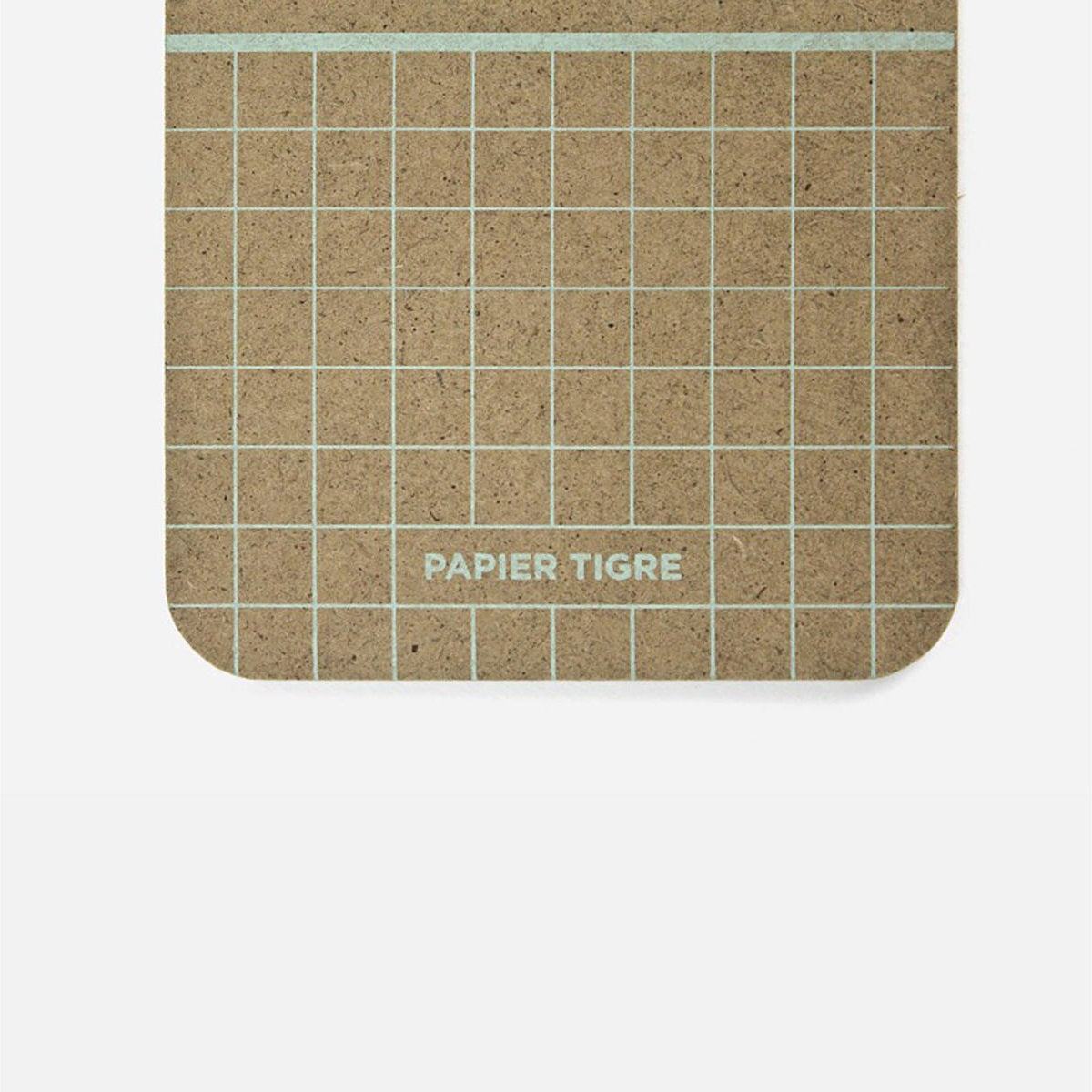 Clipboard Papier Tigre with MDF wood and mint metal clip, grid design, elegant and durable.