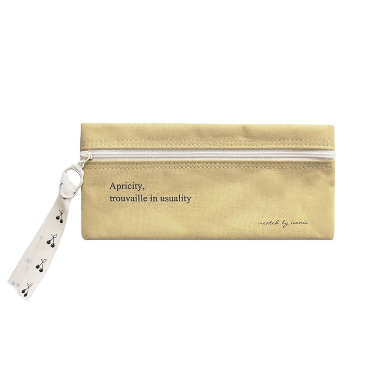 Estuche de Tela Cottony ICONIC con cierre de cremallera y lazo, diseño de algodón duradero e interior impermeable.