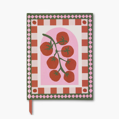 cuaderno con portada colorida con tomates 