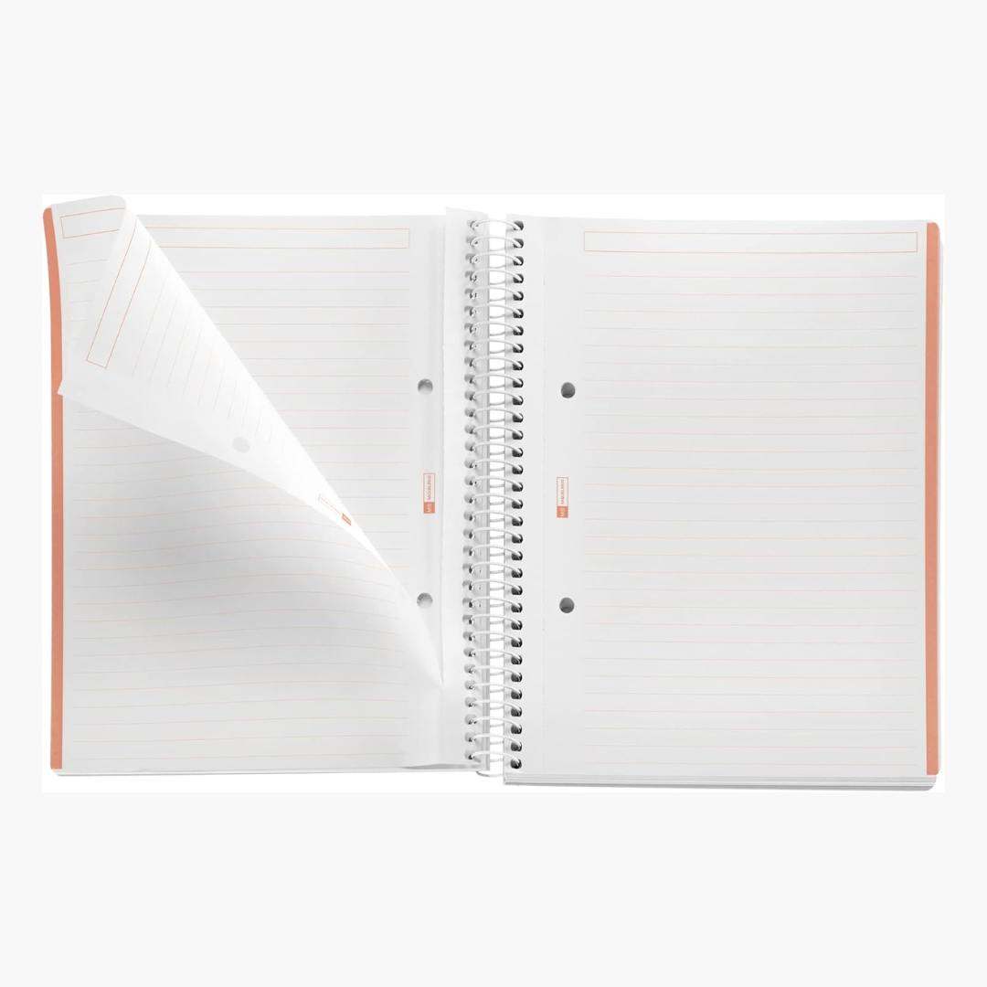Cuaderno A5 con frases motivadoras, tapa dura, papel de alta calidad, espiral COIL-LOCK, sostenible.