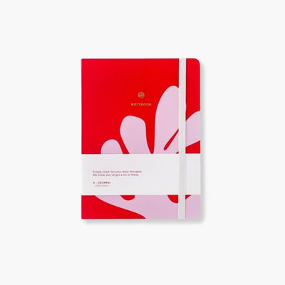 Cuaderno A-Journal Arty, inspirado en Matisse, con portada colorida, 65 hojas rayadas en rojo y cinta marcapáginas.