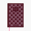 cuaderno con portada entelada estilo vintage granate con cuadros