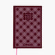 cuaderno con portada entelada estilo vintage granate con cuadros