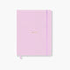 Cuaderno SKETCH Nancy con tapa de polipiel rosa y cierre elástico.