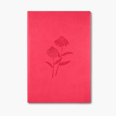 cuaderno a5 thermo sweet con portada roja y grabado de flor