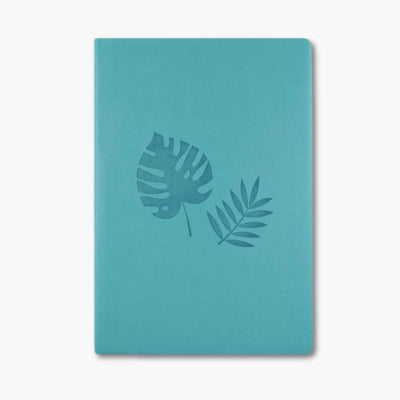 cuaderno a5 thermo sweet con portada verde y grabado de hojas