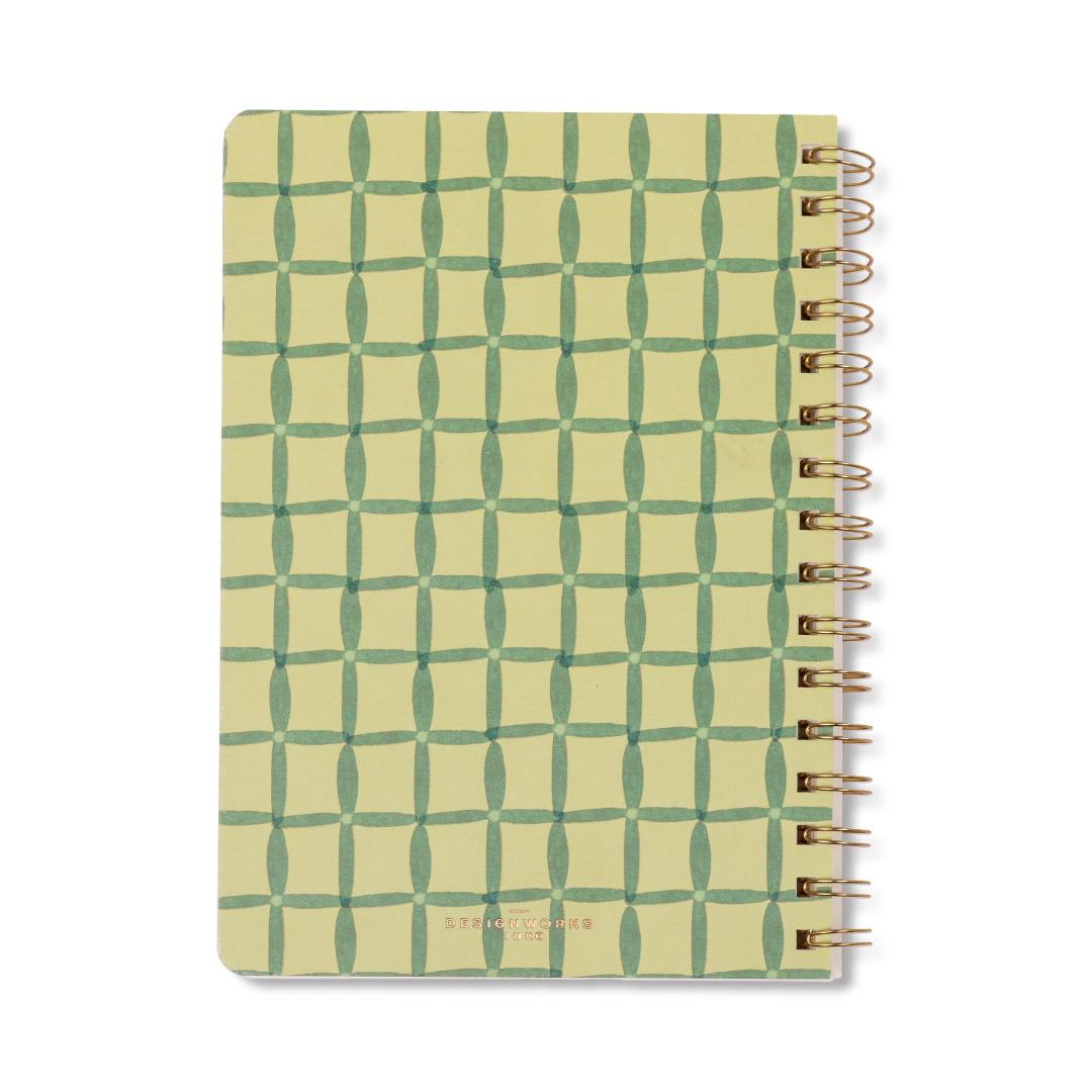 Twin-Wire Notebook Tulip Green Lattice