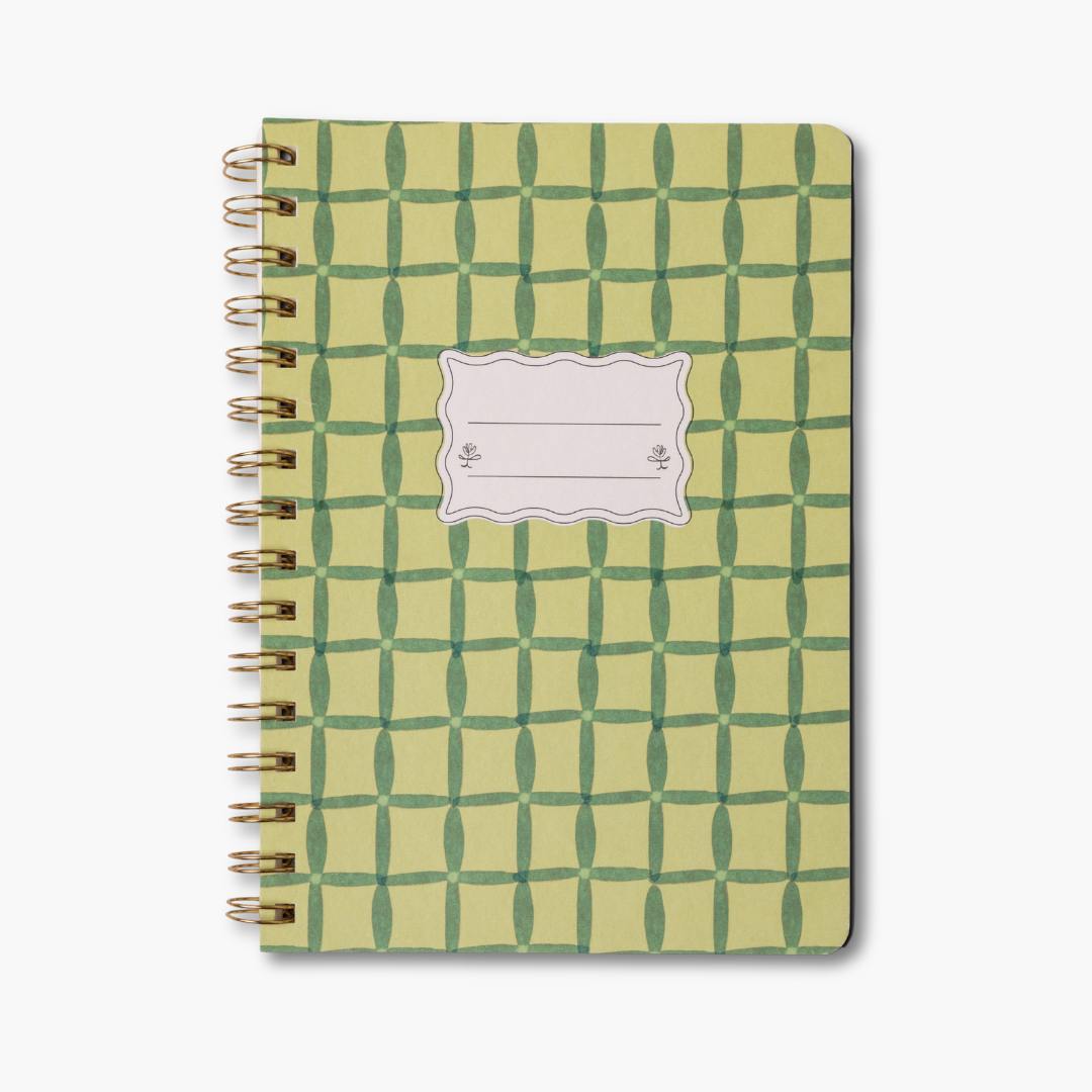 Twin-Wire Notebook Tulip Green Lattice