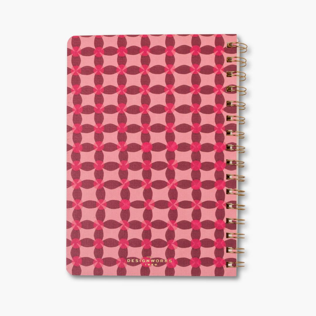 Twin-Wire Tulip Pinwheel Pink Notebook