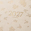 Agenda Suede 2027, detalle de tela y dorado