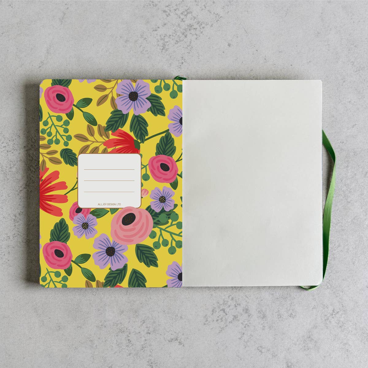 Detalle del cuaderno A5 Blooming Bright de Alljoy Design