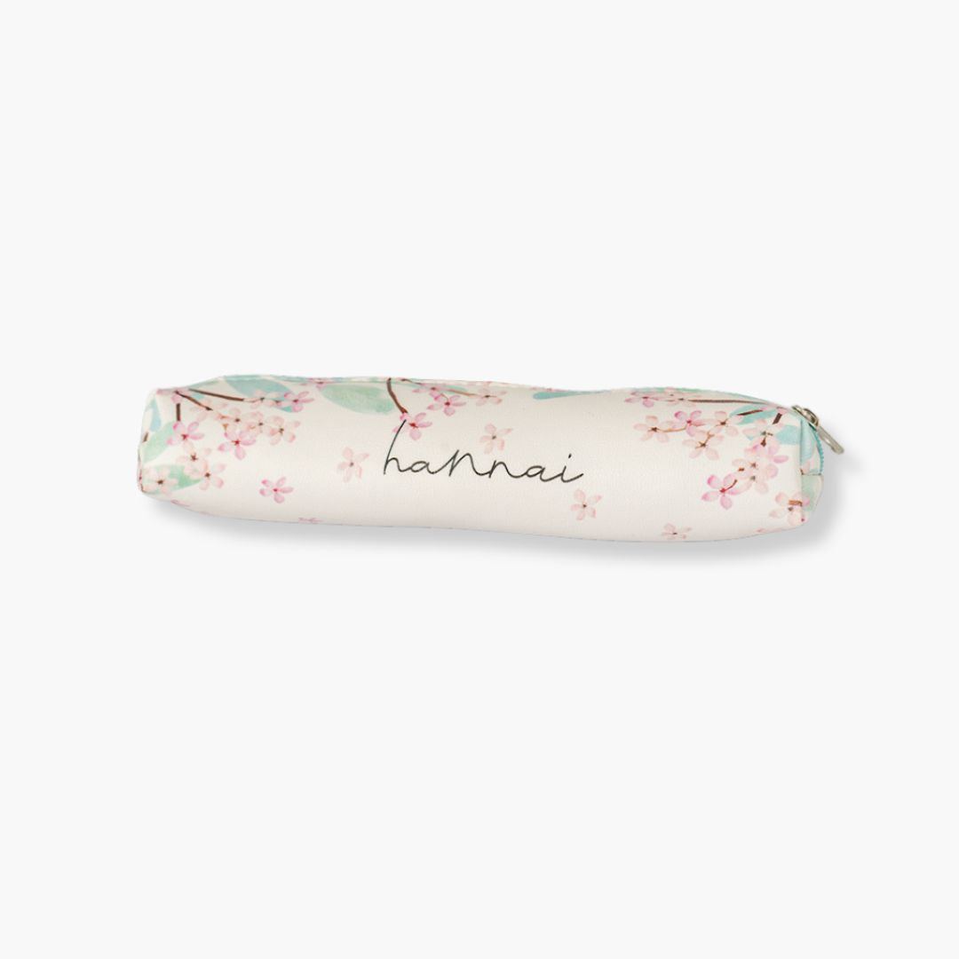 Estuche pequeño Hannai Cherry Blossom compacto y colorido con diseño floral, cremallera segura.
