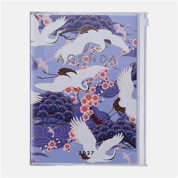 Agenda A5 2027 MARK'S colección Japan con pájaros en violeta