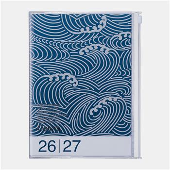 Agenda A5 2027 MARK'S con portada de olas en azul navy