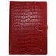 Libreta de piel Mónaco hecha a mano con diseño de cocodrilo en color rojo, papel ecológico.