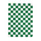 Cuaderno A5 Square con diseño elegante de cuadros verdes y blancos, tamaño A5, 40 páginas interiores de papel crema.