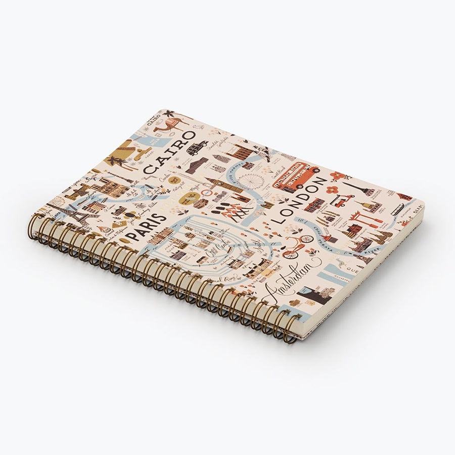 Libreta Bon Voyage A5 con diseño viajero y doble espiral de Rifle Paper Co.