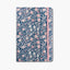 libreta A5 morris con diseño floral y goma de cierre
