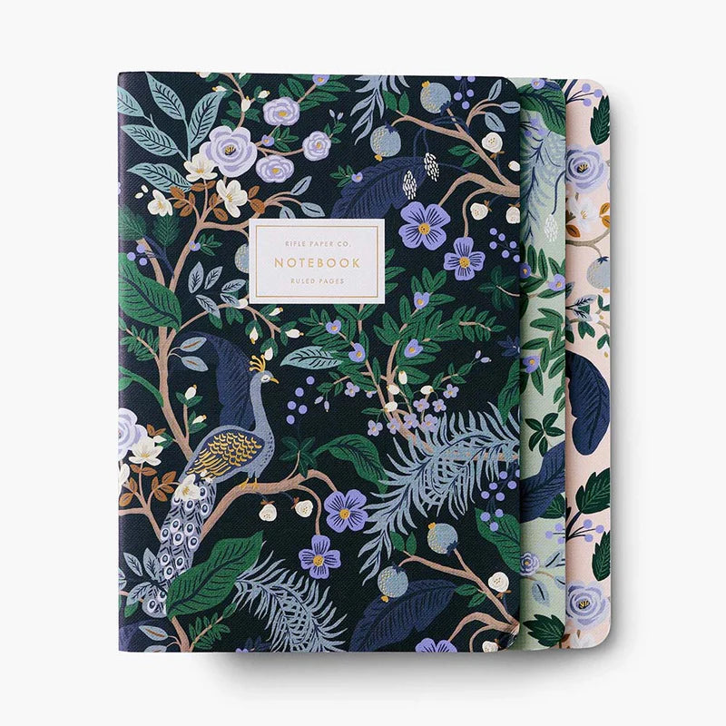 set de 3 libretas A5 peacock de Rifle Paper Co