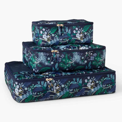 Set de 3 organizadores de equipaje Peacock con ilustraciones florales de Rifle Paper Co.