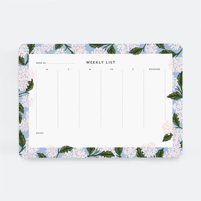 Planificador Semanal Hydrangea de Rifle Paper Co. con ilustraciones exclusivas y diseño funcional.