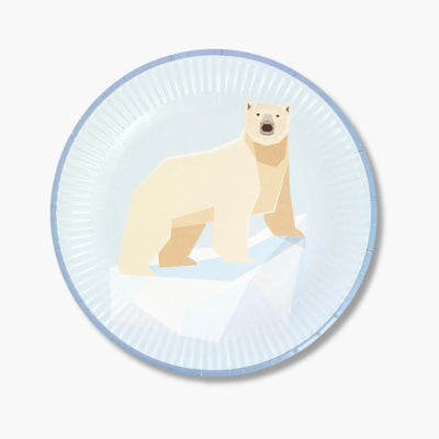 platos desechables para fiesta infantil con animales polares