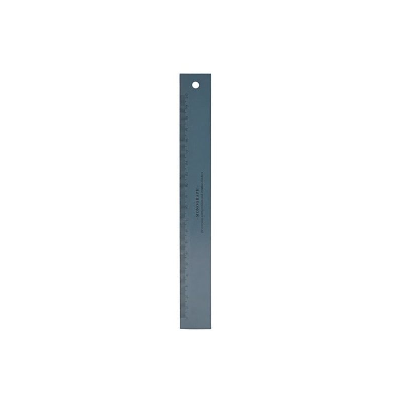 Regla de madera Monograph de 20 cm, color azul, elegante y funcional para papelería.