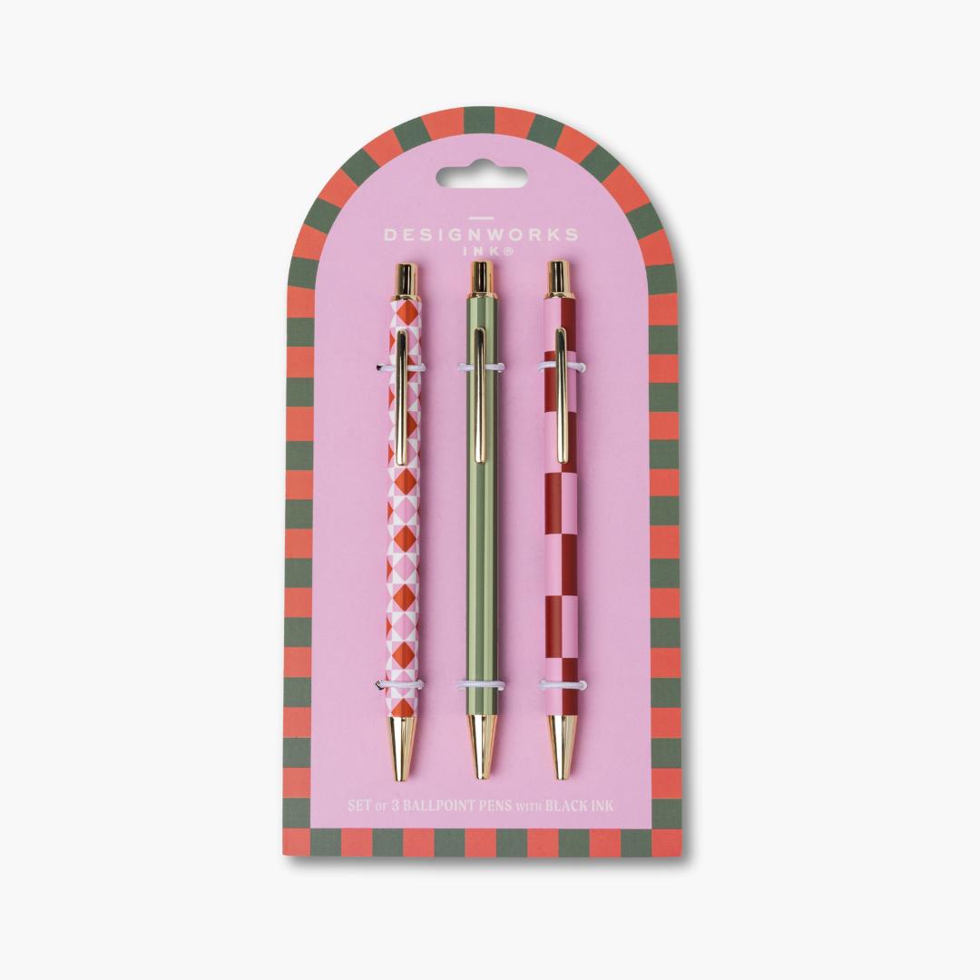 Lot de 3 stylos A Dopo - Œil, Lune, Rayure